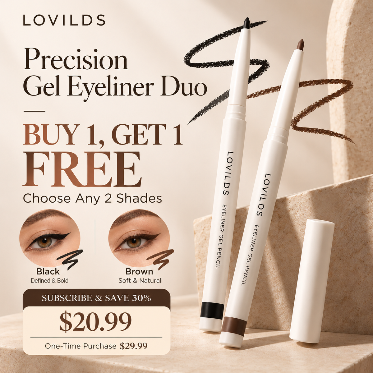 LOVILDS™ Precision Gel Eyeliner Duo