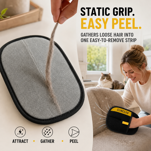 CLINCLIIS Pet Hair Remover Glove for Cats & Dogs, Reusable Lint Remover for Couch, Carpet & Clothes