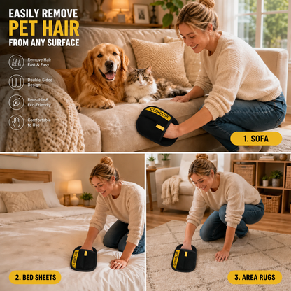 CLINCLIIS Pet Hair Remover Glove for Cats & Dogs, Reusable Lint Remover for Couch, Carpet & Clothes