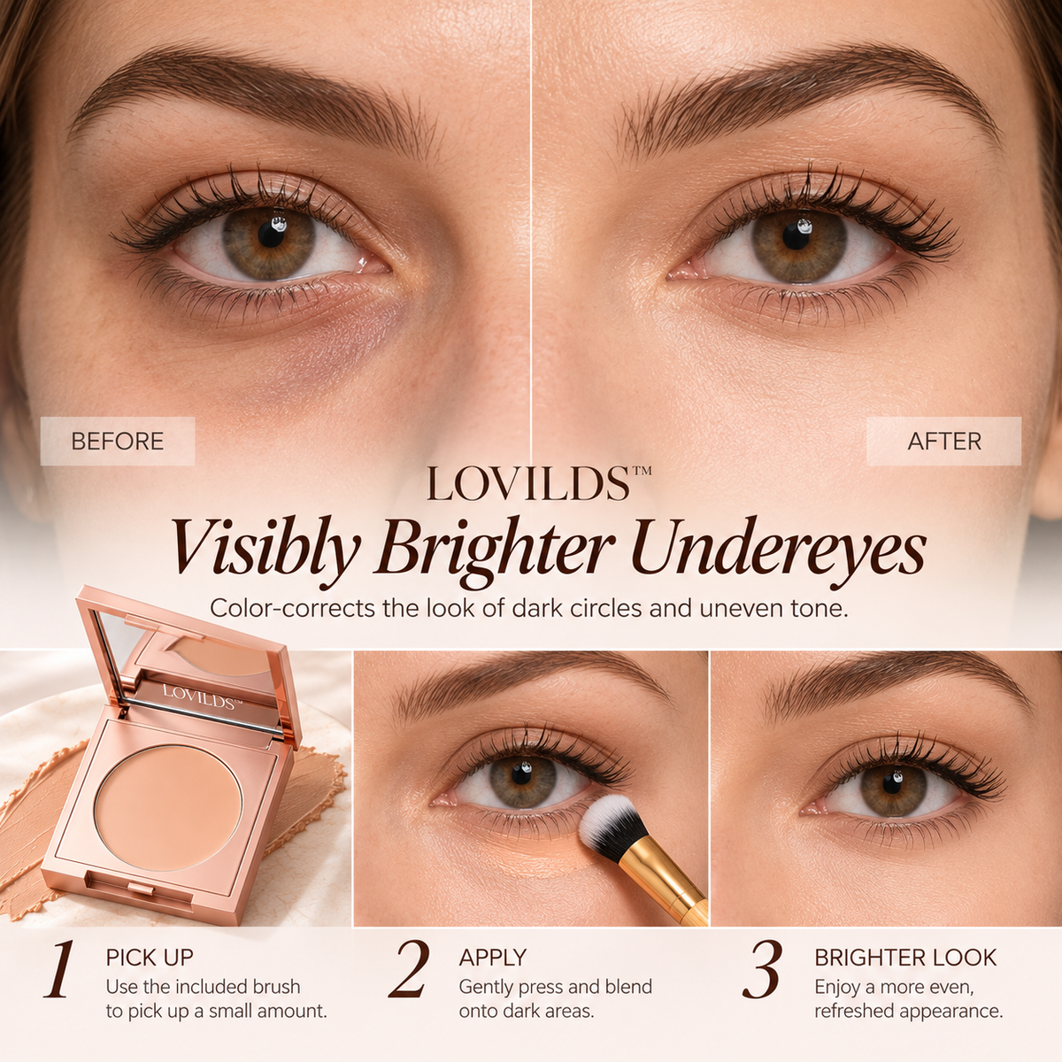LOVILDS CC Undereye Corrector & Brush Set