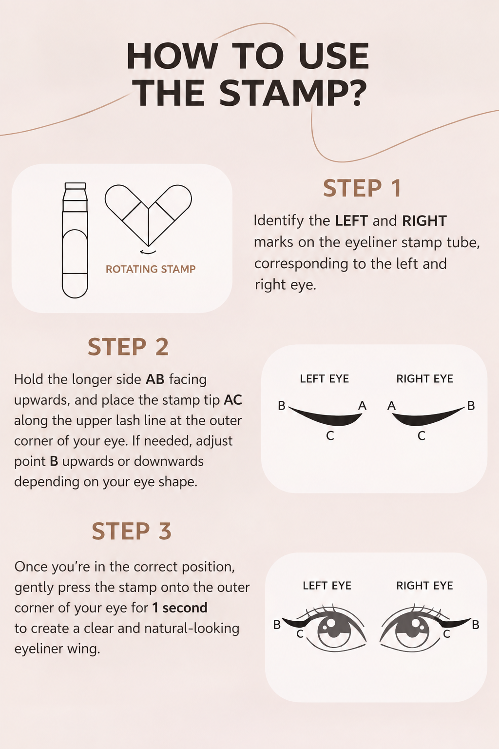 How to apply the eyeliner stamp