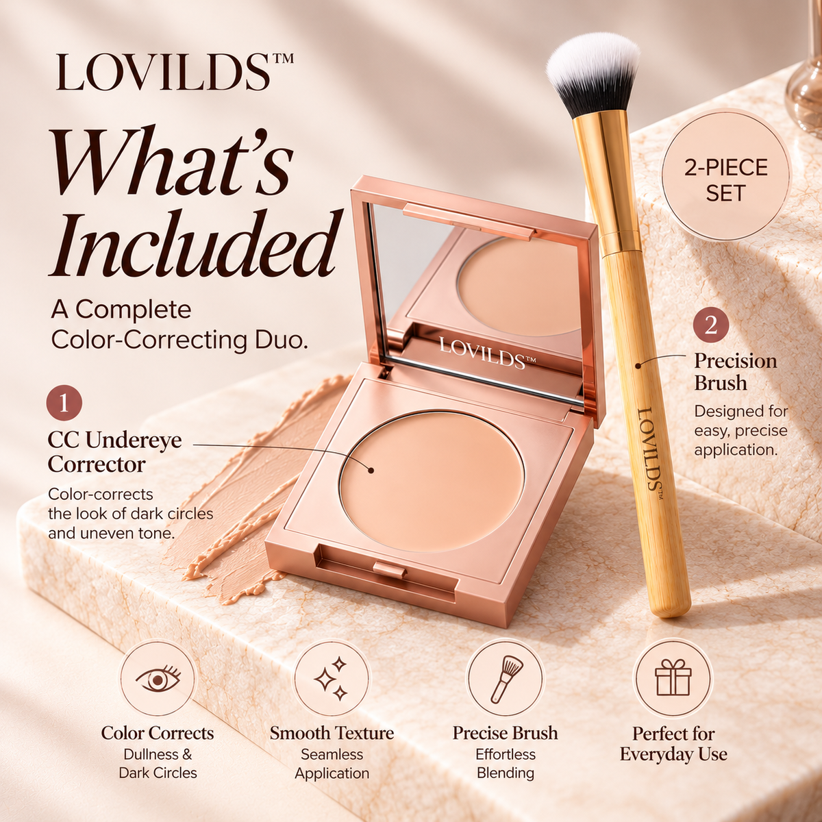 LOVILDS CC Undereye Corrector & Brush Set