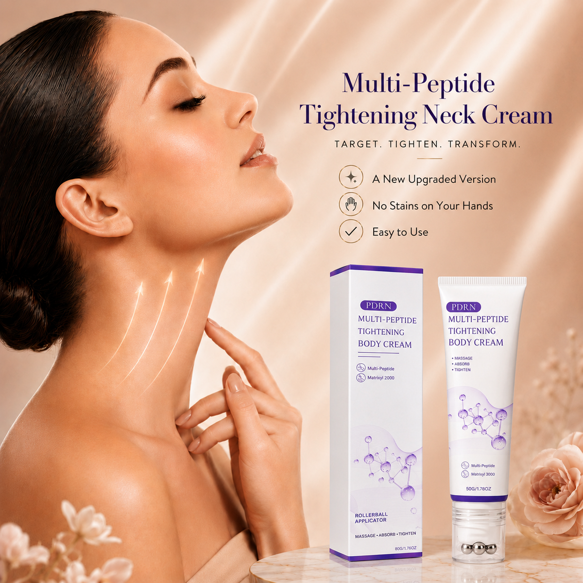 ✨ Instant Neck Lift Cream — 🧴 Infused with Retinol & Hyaluronic Acid | Firms the Neck, Reduces Wrinkles & Double Chin